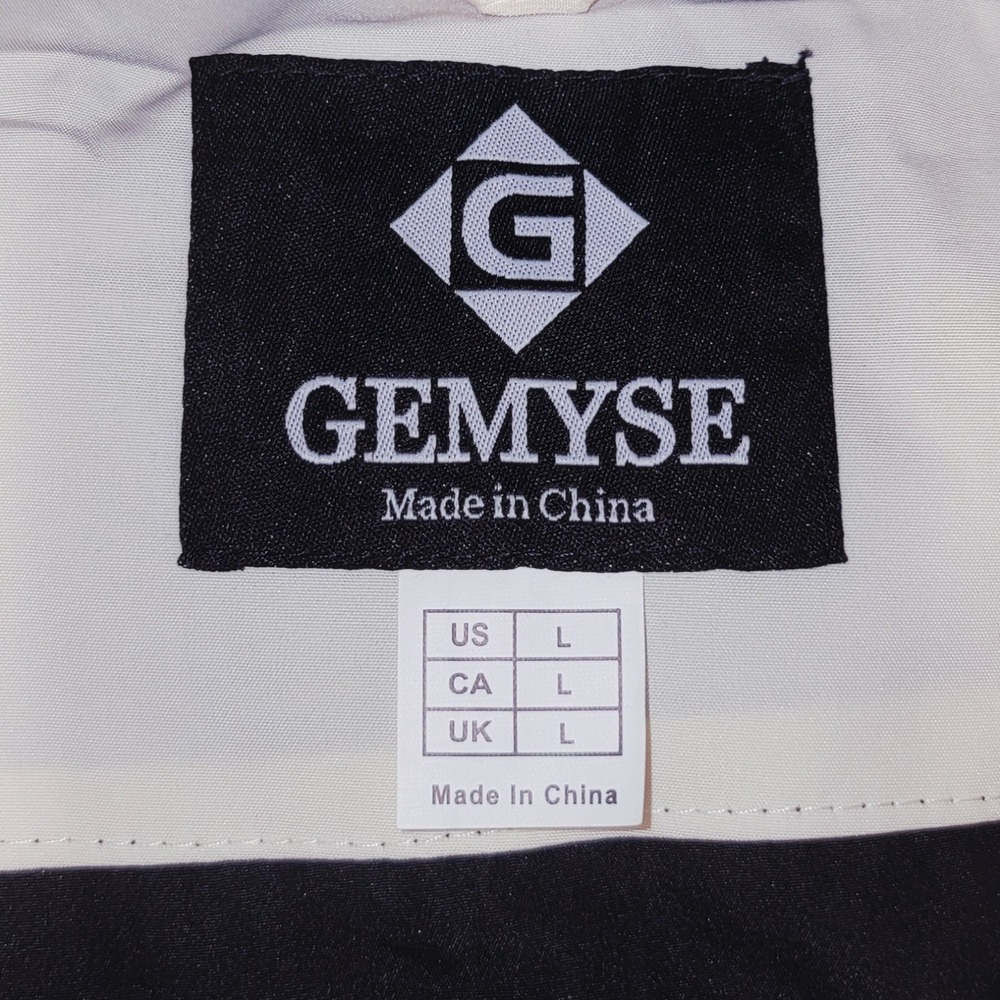 GEMYSE Ski Jacket Mens Large‎ Hooded Winter Snow Coat Black White Insulated NWT - Picture 3 of 9